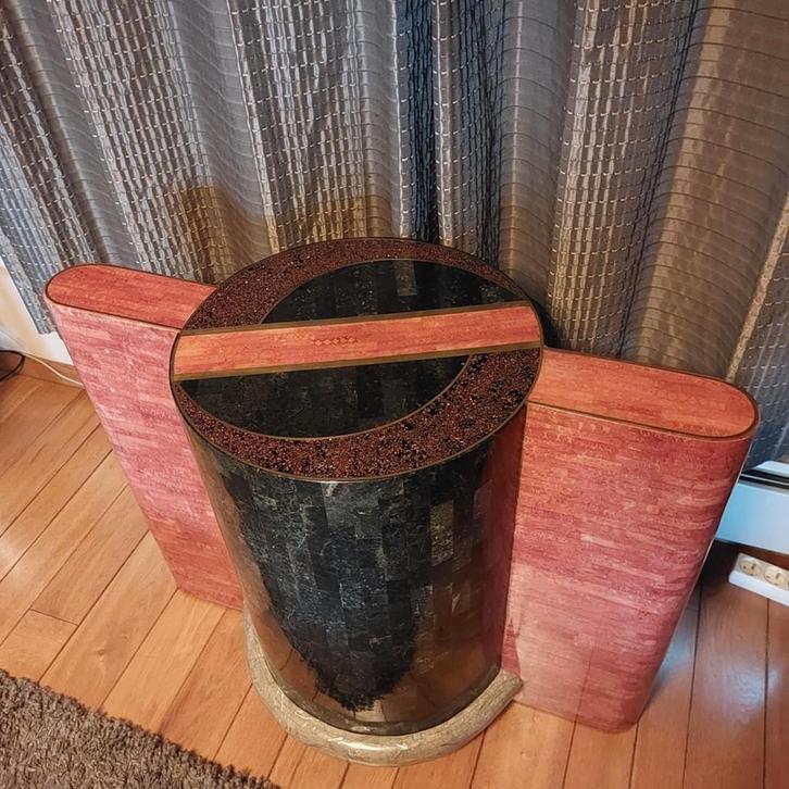 Console met natuursteen en rode koraal, Huis en Inrichting, Woonaccessoires | Zuilen en Pilaren, Zo goed als nieuw, Ophalen