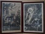 Antieke gravure Jezus Christus engelen antieke gravures 1920, Antiek en Kunst, Antiek | Religieuze voorwerpen, Ophalen of Verzenden