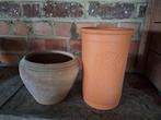 Terracota bloempot en wijnkoeler, Ophalen, Zo goed als nieuw