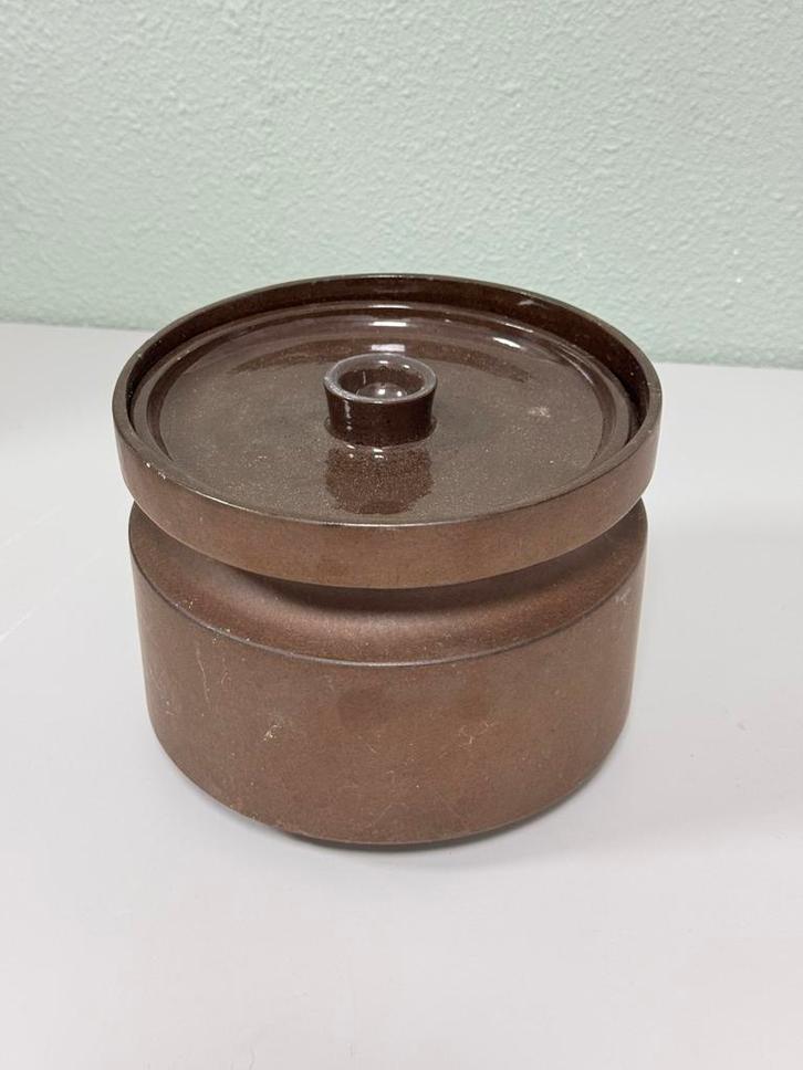 Antiek oven schaal dekschaal Kilta Arabia Finland 1965 bruin, Antiek en Kunst, Antiek | Schalen, Ophalen of Verzenden