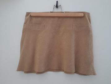 Vintage Zara - mini-jupe en suede, small / 36, Zara, Enlèvement ou Envoi, Taille 36 (S), Brun