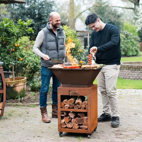 Barbecue Plancha Bilbao Cortenstaal met conische bakplaat NW, Tuin en Terras, Houtskoolbarbecues, Nieuw, Met accessoires, Ophalen of Verzenden