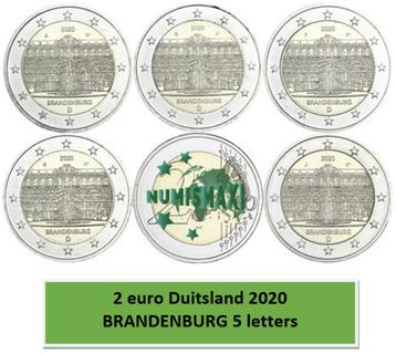 2 euros Allemagne 2020 Brandebourg 5 lettres