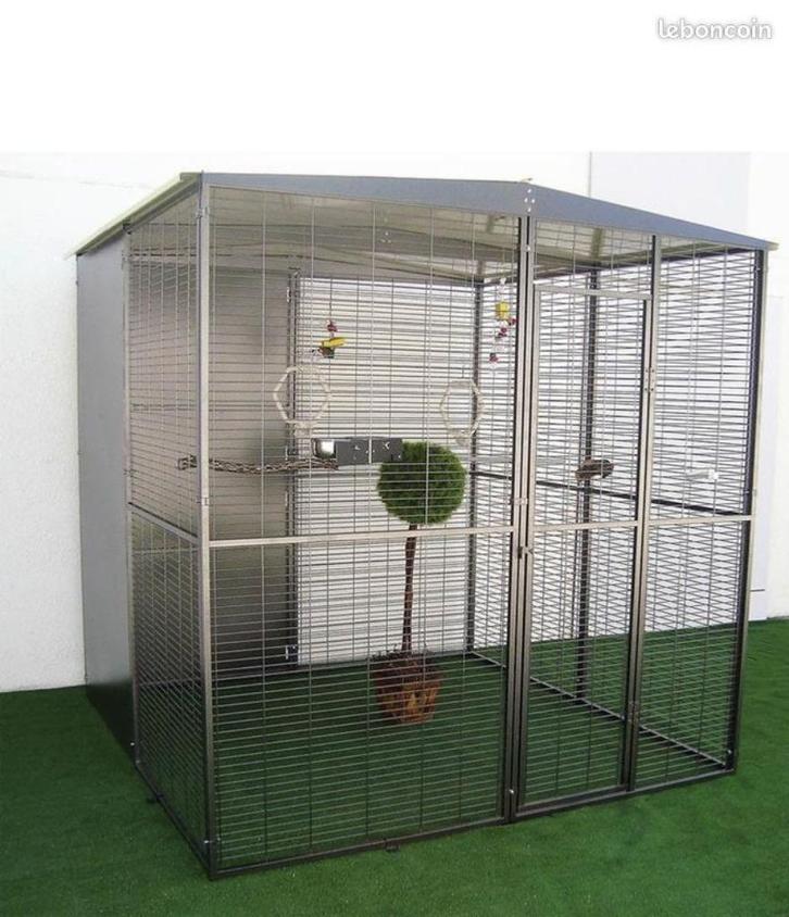 Volière perroquet 2x2x2 m cage perroquet ara cacatoes XL, Dieren en Toebehoren, Vogels | Hokken en Kooien, Nieuw, Volière, Metaal