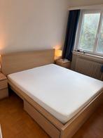 MALM bedframe, 2 poten, 180 stevige schuimmatras, Ophalen, Overige kleuren, Tweepersoons, Zo goed als nieuw