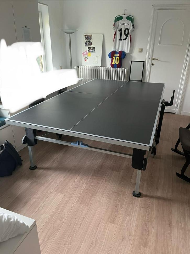 Artengo 855 grijs outdoor pingpongtafel, Sport en Fitness, Tafeltennis, Zo goed als nieuw, Tafel Outdoor, Inklapbaar, Verrijdbaar