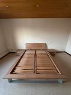 Musterring bed + nachtkastjes + lattenbodem – 160x200, Huis en Inrichting, Ophalen, Gebruikt, Bruin, Tweepersoons