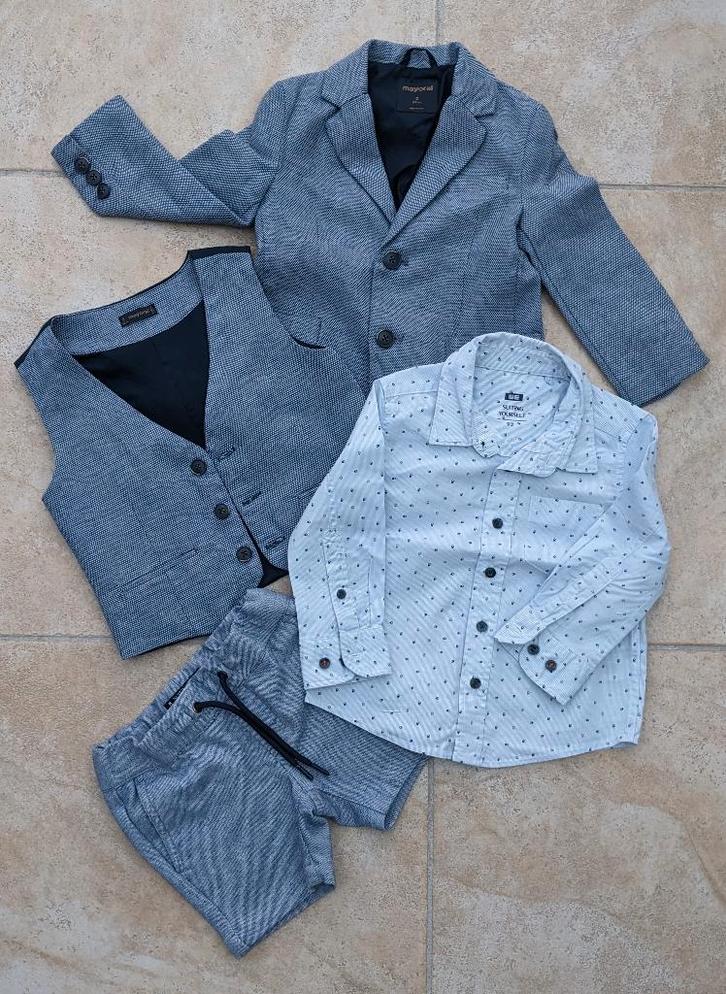 maat 92: set van hemd, gilet, vest en gratis short., Kinderen en Baby's, Kinderkleding | Maat 92, Zo goed als nieuw, Jongen, Setje