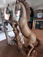 Beeld paarden 2 zware stuks , vintage , 40cm en 37cm, Ophalen of Verzenden, Zo goed als nieuw