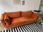 Canapé 3 places en velours orange Maisons du monde, Entre le style vintage et le style contemporain, Rechte bank, 75 tot 100 cm
