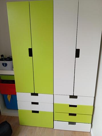 Ikea stuva 2 kinderkleerkasten met inrichting, 100 à 150 cm, Utilisé, Avec tiroir(s), 50 à 75 cm