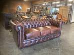 Canapé 3 places Chesterfield en cuir Couleur Marron, Comme neuf, Banc droit, 200 à 250 cm, Vintage