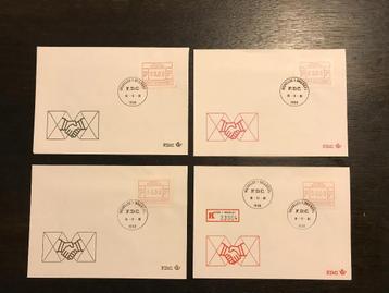 Enveloppe FDC (4 pièces) - Bruxelles I Brussels, Enlèvement ou Envoi, Lettre