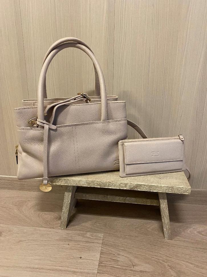 handtas en portemonnee Crinkles, Handtassen en Accessoires, Tassen | Damestassen, Zo goed als nieuw, Handtas, Roze, Ophalen of Verzenden