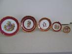 Vintage ; Limoges Franse, 5 bordjes het grootste 11cm doorsn, Ophalen of Verzenden