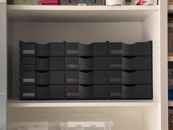 Zwarte brievenbakjes met ladefront, Diversen, Bureau-accessoires, Gebruikt, Ophalen of Verzenden