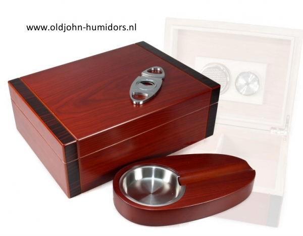 HUMIDOR GIFTSET STARTSET KERSEN/ZWART BICOLOR BOOKWILL  h71, Verzamelen, Rookartikelen, Aanstekers en Luciferdoosjes, Nieuw, Tabaksdoos of Verpakking