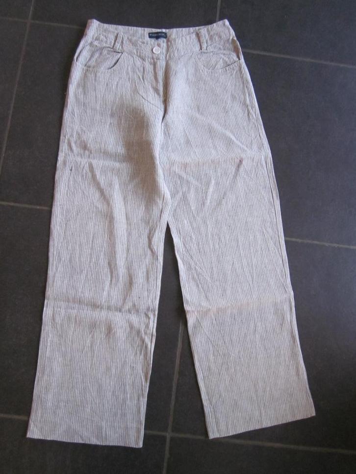 Terre Bleue nieuw lichtgrijze broek met fijne streepjes, Kleding | Dames, Broeken en Pantalons, Zo goed als nieuw, Maat 38/40 (M)