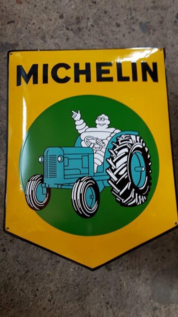 ② Michelin tractor emaillen reclame bord en veel andere borden — Marques &  Objets publicitaires — 2ememain