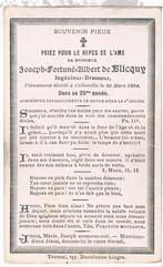 Priez. Blicquy Josepb. ° Callenelle 1866 † Callenelle 1894, Enlèvement ou Envoi, Image pieuse