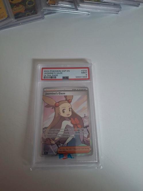 PSA 9 Jasmine’s Gaze #233 – Ultra Ra, Hobby en Vrije tijd, Verzamelkaartspellen | Pokémon, Zo goed als nieuw, Ophalen of Verzenden