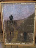 Formidabel schilderij en collage met gemengde media, Antiek en Kunst, Ophalen