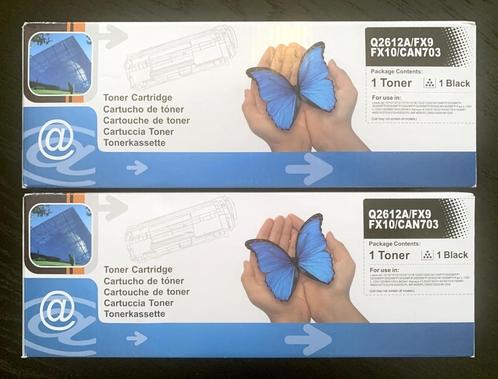 2 Toners laserpinter zwart HP Q2612A/FX9/FX10/CAN703, Computers en Software, Printerbenodigdheden, Nieuw, Toner, Ophalen of Verzenden