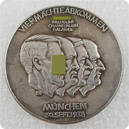 Gedenkmunt 1938 onderhandelingen te Munchen, foto's, postkaa, Verzamelen, Militaria | Tweede Wereldoorlog, Overige soorten, Embleem of Badge