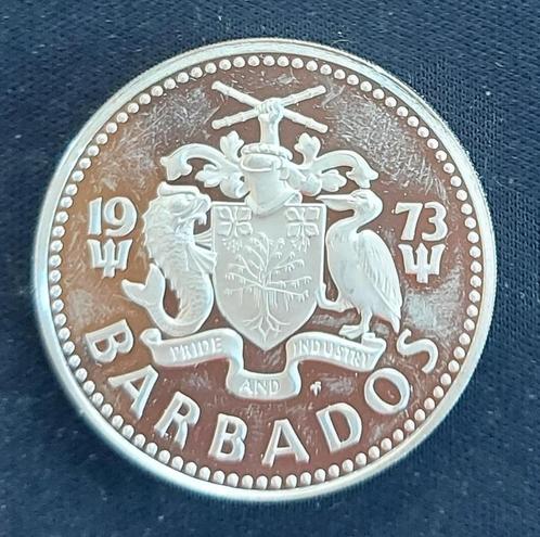 Barbados 1973 - 5 Dollar - .800 Silver - UNC, Postzegels en Munten, Munten | Amerika, Losse munt, Verzenden