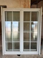 3x wit PVC dubbel raam 2,10m x 1,66m met rolluik, Doe-het-zelf en Bouw, Dubbelglas, Ophalen of Verzenden, 160 cm of meer, Zo goed als nieuw