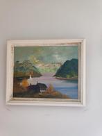 Vintage landschapswerken op doek B69xH50 cm, Ophalen