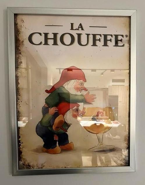 Canvasprint ingelijst vintage La Chouffe 30 op 40 - mancave, Verzamelen, Posters, Nieuw, Ophalen of Verzenden