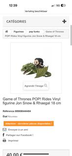 Games of thrones Pop rides  vinyl figuur, Collections, Enlèvement ou Envoi