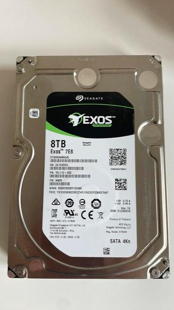 Seagate Exos 7E8 - 8TB, Informatique & Logiciels, Enlèvement ou Envoi, Utilisé, SATA