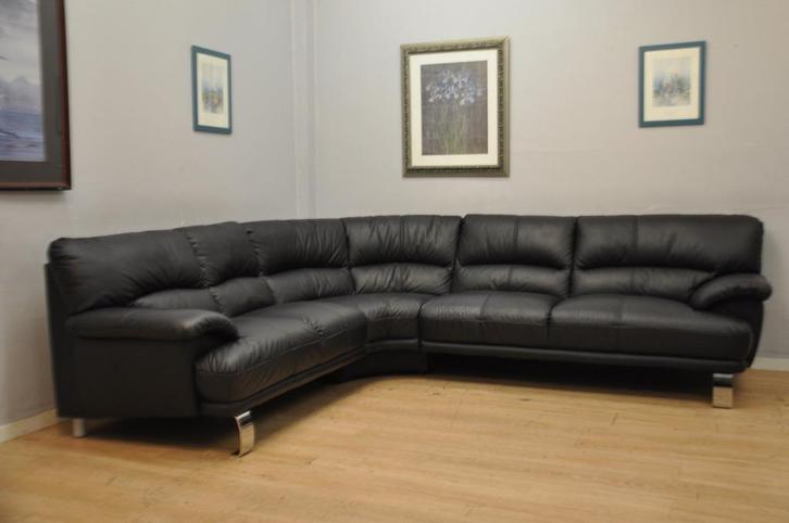 Très beau salon CUIR 245x275cm Noir moderne, Maison & Meubles, Canapés | Coins salons complets, Utilisé, Cuir, Enlèvement