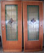 5 oude deuren met glas, Antiek en Kunst, Antiek | Overige Antiek, 5 oude deuren met glas, Ophalen