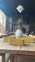 Bloempot geel/groen, Tuin en Terras, Gebruikt, Minder dan 40 cm, Balkon, Aardewerk