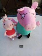 Peppa Pig : 2 knuffels - 28 en 19 cm, doos blokjes, puzzel, Gebruikt, Ophalen of Verzenden