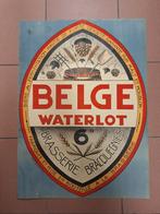 Affiche reclame bier Belge Waterlot Brasserie Bracquegnies, Verzamelen, Ophalen of Verzenden, Gebruikt, Reclamebord