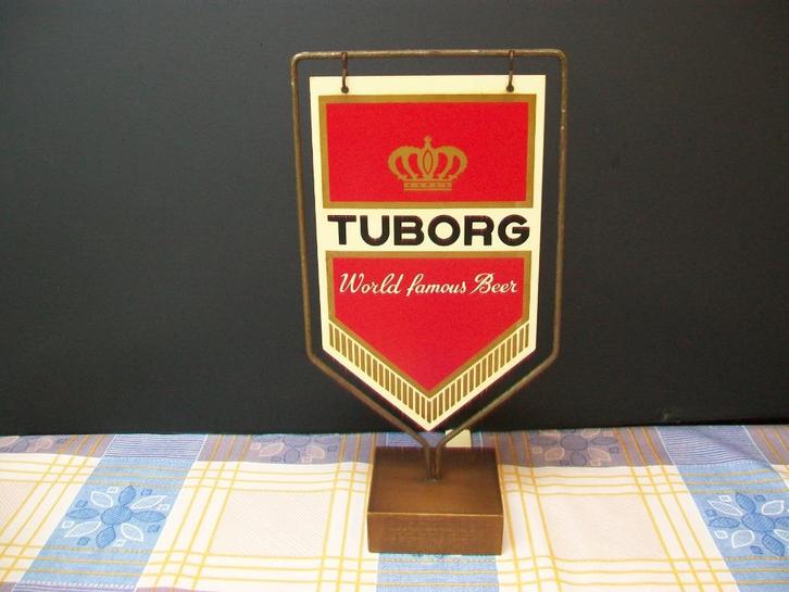 Tuborg Bier Beer Kopenhagen - Vlag Vlagje - Retro Vintage, Verzamelen, Biermerken, Gebruikt, Reclamebord, Plaat of Schild, Overige merken