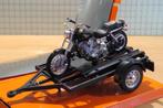 Harley Davidson FXDL Dyna Low Rider black + trailer 1:18, Ophalen of Verzenden, Nieuw, Motor, Maisto