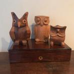 Handgemaakte houten uilen, Verzamelen, Ophalen of Verzenden