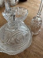 Set kristal - bonbonniere tafelbel en schaal, Ophalen of Verzenden