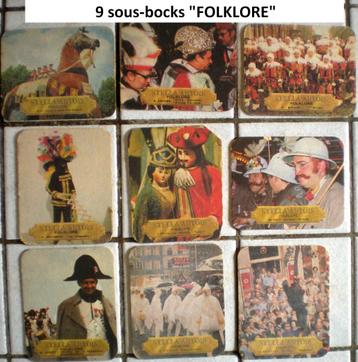 9 sous-bocks STELLA ARTOIS "Folklore", Enlèvement ou Envoi, Utilisé, Sous-bock, Stella Artois