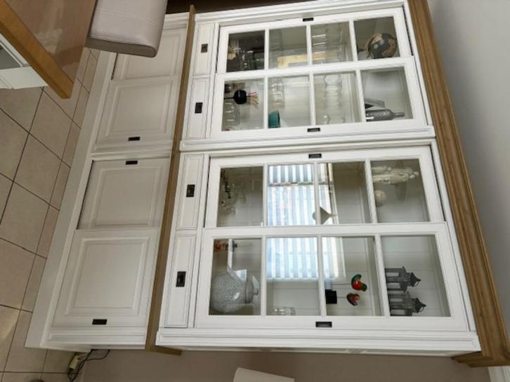 Landelijke eetkamer wit en toebehoren, Huis en Inrichting, Complete eetkamers, Zo goed als nieuw, Ophalen