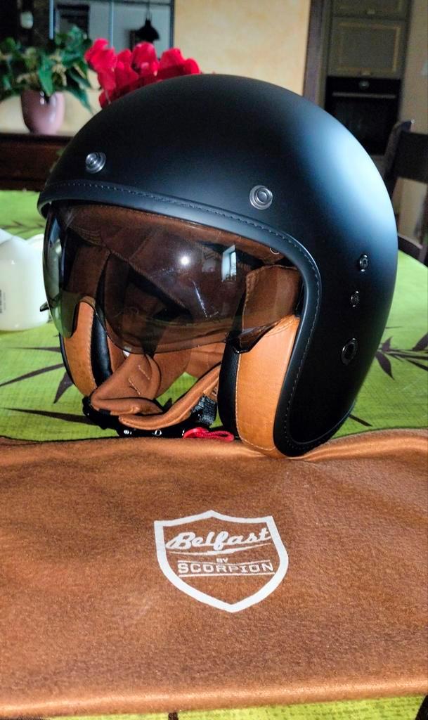 SCORPION Belfast Evo Luxe Luxe matzwarte helm 22/07/2025, Fietsen en Brommers, Brommerhelmen, Zo goed als nieuw, Ophalen