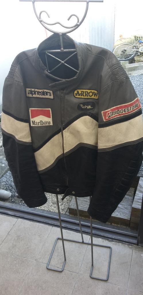 Vintage lederen motovest Richa, Motoren, Kleding | Motorkleding, Jas | leer, Heren, Tweedehands, Ophalen
