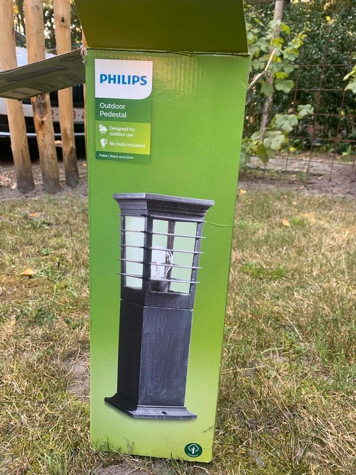 Philips Patio sokkellamp - NIEUW (2 stuks), Tuin en Terras, Buitenverlichting, Nieuw, Staande lamp, Aluminium, Netvoeding, Ophalen