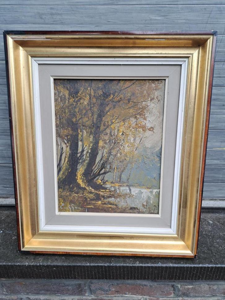 huile sur toile signe emile lammers, Antiek en Kunst, Kunst | Schilderijen | Klassiek, Ophalen of Verzenden