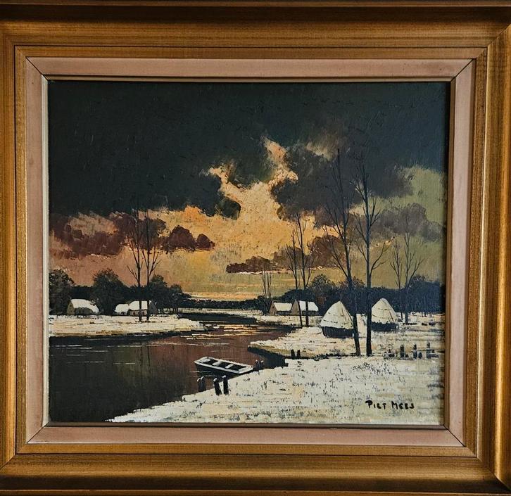 Schilderij Piet Mees, Antiek en Kunst, Kunst | Schilderijen | Klassiek, Ophalen